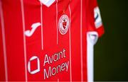 7 March 2021; A detailed view of the Sligo Rovers jersey ahead of the start of the 2021 SSE Airtricity League Premier Division season at the FAI National Training Centre in Abbotstown, Dublin. Photo by Stephen McCarthy/Sportsfile