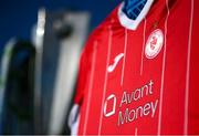 7 March 2021; A detailed view of the Sligo Rovers jersey ahead of the start of the 2021 SSE Airtricity League Premier Division season at the FAI National Training Centre in Abbotstown, Dublin. Photo by Stephen McCarthy/Sportsfile