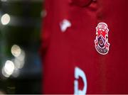 7 March 2021; A detailed view of the Cobh Ramblers jersey ahead of the start of the 2021 SSE Airtricity League First Division season at the FAI National Training Centre in Abbotstown, Dublin. Photo by Stephen McCarthy/Sportsfile