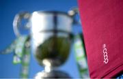 7 March 2021; A detailed view of the Galway United jersey and SSE Airtricity League First Division cup ahead of the start of the 2021 SSE Airtricity League First Division season at the FAI National Training Centre in Abbotstown, Dublin. Photo by Stephen McCarthy/Sportsfile
