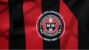 7 March 2021; A detailed view of the Bohemians jersey ahead of the start of the 2021 SSE Airtricity League Premier Division season at the FAI National Training Centre in Abbotstown, Dublin. Photo by Stephen McCarthy/Sportsfile