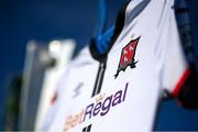 7 March 2021; A detailed view of the Dundalk jersey ahead of the start of the 2021 SSE Airtricity League Premier Division season at the FAI National Training Centre in Abbotstown, Dublin. Photo by Stephen McCarthy/Sportsfile