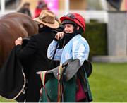 18 March 2021; Jockey Rachael Blackmore in the winners enclosure after winning The Parnell Properties Mares Novices' Hurdle on Telmesomethinggirl during day 3 of the Cheltenham Racing Festival at Prestbury Park in Cheltenham, England. Photo by Hugh Routledge/Sportsfile