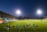 19 March 2021; Shamrock Rovers players warm up before the SSE Airtricity League Premier Division match between Shamrock Rovers and St Patrick's Athletic at Tallaght Stadium in Dublin. Photo by Stephen McCarthy/Sportsfile