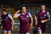19 March 2021; James Brown of Drogheda United, centre, celebrates after scoring his side's first goal during the SSE Airtricity League Premier Division match between Drogheda United and Waterford at Head In The Game Park in Drogheda, Louth. Photo by Seb Daly/Sportsfile