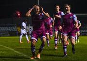 19 March 2021; James Brown of Drogheda United, left, celebrates after scoring his side's winning goal during the SSE Airtricity League Premier Division match between Drogheda United and Waterford at Head In The Game Park in Drogheda, Louth. Photo by Seb Daly/Sportsfile