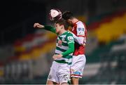 19 March 2021; Sean Gannon of Shamrock Rovers in action against Shane Griffin of St Patrick's Athletic during the SSE Airtricity League Premier Division match between Shamrock Rovers and St Patrick's Athletic at Tallaght Stadium in Dublin. Photo by Stephen McCarthy/Sportsfile