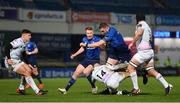 19 March 2021; Josh Murphy of Leinster is tackled by Dewi Cross of Ospreys during the Guinness PRO14 match between Leinster and Ospreys at RDS Arena in Dublin. Photo by Ramsey Cardy/Sportsfile