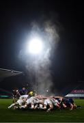 19 March 2021; Steam rising from a scrum during the Guinness PRO14 match between Leinster and Ospreys at RDS Arena in Dublin. Photo by Piaras Ó Mídheach/Sportsfile