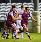 19 March 2021; James Brown of Drogheda United, right, celebrates with team-mate Dinny Corcoran following their side's winning goal during the SSE Airtricity League Premier Division match between Drogheda United and Waterford at Head In The Game Park in Drogheda, Louth. Photo by Seb Daly/Sportsfile