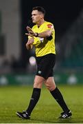 19 March 2021; Referee Rob Hennessy during the SSE Airtricity League Premier Division match between Shamrock Rovers and St Patrick's Athletic at Tallaght Stadium in Dublin. Photo by Harry Murphy/Sportsfile