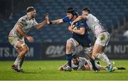 19 March 2021; Jack Dunne of Leinster in action against Will Griffiths, left, and Owen Watkin of Ospreys during the Guinness PRO14 match between Leinster and Ospreys at RDS Arena in Dublin. Photo by Piaras Ó Mídheach/Sportsfile