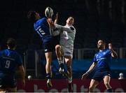 19 March 2021; Max O'Reilly of Leinster in action against Dewi Cross of Ospreys during the Guinness PRO14 match between Leinster and Ospreys at RDS Arena in Dublin. Photo by Piaras Ó Mídheach/Sportsfile