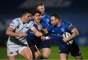19 March 2021; Dave Kearney of Leinster is tackled by Owen Watkin of Ospreys during the Guinness PRO14 match between Leinster and Ospreys at RDS Arena in Dublin. Photo by Ramsey Cardy/Sportsfile
