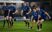 19 March 2021; Leinster players, from left, Devin Toner, Josh Murphy, Ross Molony, Rowan Osborne and Ciarán Frawley during the Guinness PRO14 match between Leinster and Ospreys at RDS Arena in Dublin. Photo by Ramsey Cardy/Sportsfile