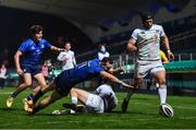 19 March 2021; Dave Kearney of Leinster dives for the try line during the Guinness PRO14 match between Leinster and Ospreys at RDS Arena in Dublin. Photo by Ramsey Cardy/Sportsfile