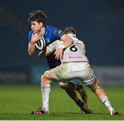 19 March 2021; Max O'Reilly of Leinster is tackled by Will Griffiths of Ospreys during the Guinness PRO14 match between Leinster and Ospreys at RDS Arena in Dublin. Photo by Ramsey Cardy/Sportsfile