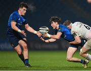 19 March 2021; Max O'Reilly of Leinster passes to Dan Sheehan, left, during the Guinness PRO14 match between Leinster and Ospreys at RDS Arena in Dublin. Photo by Ramsey Cardy/Sportsfile