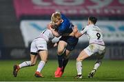 19 March 2021; Jamie Osborne of Leinster is tackled by Cai Evans of Ospreys during the Guinness PRO14 match between Leinster and Ospreys at RDS Arena in Dublin. Photo by Ramsey Cardy/Sportsfile