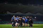 19 March 2021; The Leinster team huddle following their defeat in the Guinness PRO14 match between Leinster and Ospreys at RDS Arena in Dublin. Photo by Ramsey Cardy/Sportsfile