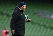 20 March 2021; England head coach Eddie Jones ahead of the Guinness Six Nations Rugby Championship match between Ireland and England at Aviva Stadium in Dublin. Photo by Brendan Moran/Sportsfile