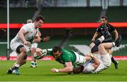 20 March 2021; Jack Conan of Ireland scores his side's second try during the Guinness Six Nations Rugby Championship match between Ireland and England at Aviva Stadium in Dublin. Photo by Ramsey Cardy/Sportsfile