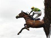 20 March 2021; Rosfoyle, with Ambrose McCurtin up, jumps the last during the Horse & Jockey Beginners Steeplechase at Thurles Racecourse in Tipperary. Photo by Seb Daly/Sportsfile