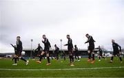 20 March 2021; Bohemians players warm up prior to the SSE Airtricity League Premier Division match between Finn Harps and Bohemians at Finn Park in Ballybofey, Donegal. Photo by Harry Murphy/Sportsfile