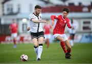20 March 2021; Andy Boyle of Dundalk in action against Johnny Kenny of Sligo Rovers during the SSE Airtricity League Premier Division match between Sligo Rovers and Dundalk at The Showgrounds in Sligo. Photo by Stephen McCarthy/Sportsfile