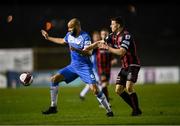 20 March 2021; Ethan Boyle of Finn Harps in action against Keith Buckley of Bohemians during the SSE Airtricity League Premier Division match between Finn Harps and Bohemians at Finn Park in Ballybofey, Donegal. Photo by Harry Murphy/Sportsfile