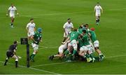 20 March 2021; The Ireland defence hold up the progress of a maul by England close to their try line early in the Guinness Six Nations Rugby Championship match between Ireland and England at Aviva Stadium in Dublin. Photo by Brendan Moran/Sportsfile