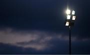 20 March 2021; A view of the floodlights at Bishopsgate during the SSE Airtricity League Premier Division match between Longford Town and Derry City at Bishopsgate in Longford. Photo by Eóin Noonan/Sportsfile