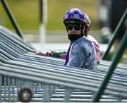 21 March 2021; Jockey Rory Cleary in the stalls before the start of the Irish Stallion Farms EBF Maiden at The Curragh Racecourse in Kildare. Photo by Seb Daly/Sportsfile