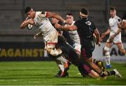 19 March 2021; Cormac Izuchukwu of Ulster is tackled by Enrico Lucchin of Zebre during the Guinness PRO14 match between Ulster and Zebre at Kingspan Stadium in Belfast. Photo by David Fitzgerald/Sportsfile