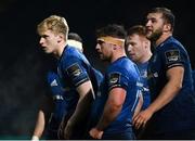 19 March 2021; Leinster players, from left, Jamie Osborne, Marcus Hanan and Ross Molony during the Guinness PRO14 match between Leinster and Ospreys at RDS Arena in Dublin. Photo by Brendan Moran/Sportsfile