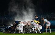 19 March 2021; Steam rises from a scrum during the Guinness PRO14 match between Leinster and Ospreys at RDS Arena in Dublin. Photo by Brendan Moran/Sportsfile