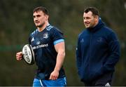 22 March 2021; Rónan Kelleher, left, and Cian Healy during Leinster Rugby squad training at UCD in Dublin. Photo by Ramsey Cardy/Sportsfile