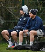 22 March 2021; Jonathan Sexton, left, and Seán Cronin during Leinster Rugby squad training at UCD in Dublin. Photo by Ramsey Cardy/Sportsfile