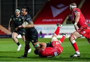 22 March 2021; Abraham Papali'i of Connacht is tackled by Jac Morgan of Scarlets during the Guinness PRO14 match between Scarlets and Connacht at Parc y Scarlets in Llanelli, Wales. Photo by Gareth Everett/Sportsfile
