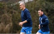 22 March 2021; Devin Toner, left, and Peter Dooley during Leinster Rugby squad training at UCD in Dublin. Photo by Ramsey Cardy/Sportsfile