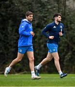 22 March 2021; Ross Byrne, left, and Harry Byrne during Leinster Rugby squad training at UCD in Dublin. Photo by Ramsey Cardy/Sportsfile
