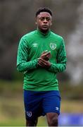 23 March 2021; Jonathan Afolabi during a Republic of Ireland U21's training session at Colliers Park in Wrexham, Wales. Photo by David Rawcliffe/Sportsfile