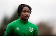 23 March 2021; Joshua ‘JJ’ Kayode during a Republic of Ireland U21's training session at Colliers Park in Wrexham, Wales. Photo by David Rawcliffe/Sportsfile