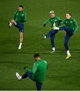 23 March 2021; Players, from left, Alan Browne, Aaron Connolly and Ronan Curtis during a Republic of Ireland training session at Stadion Rajko Mitic in Belgrade, Serbia. Photo by Stephen McCarthy/Sportsfile