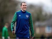 23 March 2021; Republic of Ireland U21 assistant coach John O’Shea during a Republic of Ireland U21's training session at Colliers Park in Wrexham, Wales. Photo by David Rawcliffe/Sportsfile