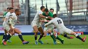 20 March 2021; Jack Conan of Ireland is tackled by Anthony Watson and Elliot Daly of England during the Guinness Six Nations Rugby Championship match between Ireland and England at Aviva Stadium in Dublin. Photo by Brendan Moran/Sportsfile