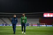 24 March 2021; Daryl Horgan, left, and Callum Robinson of Republic of Ireland ahead of the FIFA World Cup 2022 qualifying group A match between Serbia and Republic of Ireland at Stadion Rajko Mitic in Belgrade, Serbia. Photo by Stephen McCarthy/Sportsfile
