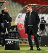 24 March 2021; Republic of Ireland manager Stephen Kenny at the final whistle of the FIFA World Cup 2022 qualifying group A match between Serbia and Republic of Ireland at Stadion Rajko Mitic in Belgrade, Serbia. Photo by Stephen McCarthy/Sportsfile