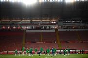 24 March 2021; Republic of Ireland players warm up before the FIFA World Cup 2022 qualifying group A match between Serbia and Republic of Ireland at Stadion Rajko Mitic in Belgrade, Serbia. Photo by Stephen McCarthy/Sportsfile