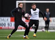 25 March 2021; David McMillan, left, and Andy Boyle during a Dundalk training session at Oriel Park in Dundalk, Louth.  Photo by Ben McShane/Sportsfile